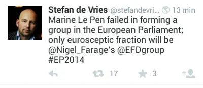 BPapa - Marie Le Pen nie udało się stworzyć grupy parlamentarnej w PE :) info z Twitt...