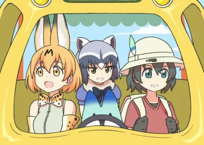 t.....t - #randomanimeshit #kemonofriends #kaban #serval #luckybeast #racoon #kemonom...