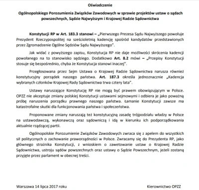 bvszky - Związki zawodowe zrzeszone w OPZZ przeciwko reformie sądownictwa.
#neuropa ...