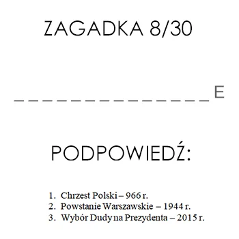 FHA96 - Zagadka 8/30

◘ Osoba, która pierwsza udzieli poprawnej odpowiedzi otrzyma ...