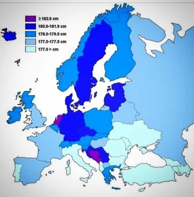 b.....b - Średni wzrost dorosłego mężczyzny w poszczególnych krajach europy.

#nieb...