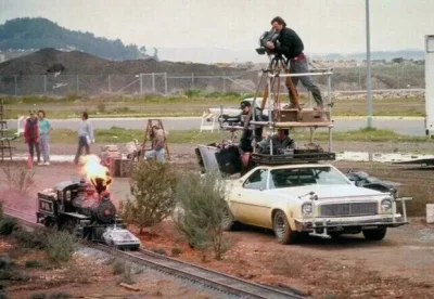 A.....1 - Filmowanie scen pociągu w „Powrocie do przyszłości 3”, 1990 r.
#film #ciek...