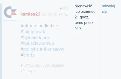 k.....3 - Napisanie "antifa to podludzie" z gifem na którym członek antify atakuje ni...