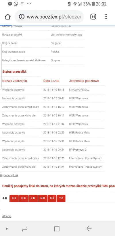 owmatt77 - W takim razie teraz sprawdzilem na innej dtronie tracking i pisze tak , wi...