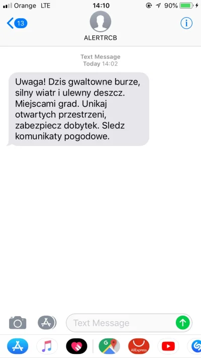 aloszkaniechbedzie - #burza #warszawa

Też dostaliście takiego smsa?