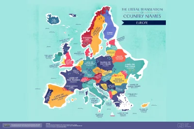 dzika-konieckropka - Dosłowne tłumaczenie nazw krajów Europy 
#mapy #ciekawostki #an...