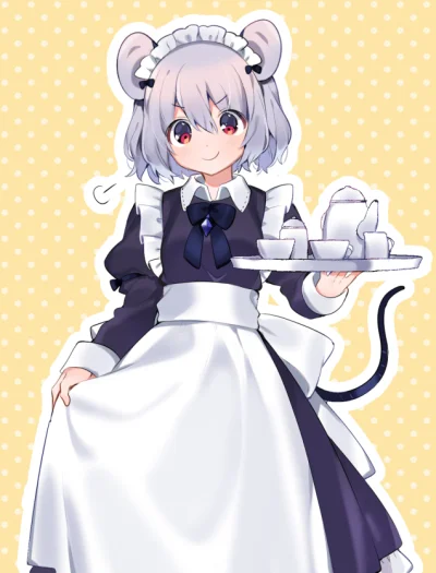 LlamaRzr - #randomanimeshit #touhou #nazrin #kemonomimi #nezumimi #redeyesalert #maid...