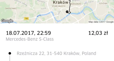 fejs - @Robert_K: Jeżdżę mniej więcej raz w tygodniu Uberem w Krakowie. Najczęściej j...