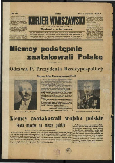 Grzes-es - Kurier warszawski 01.09 1939 wydanie wieczorne.