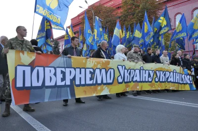 szurszur - W Kijowie przeszedł marsz ukraińskich nacjonalistów ku czci UPA. Hasło prz...