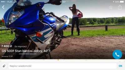 saldatoreafilo - Kiedy kobieta wystawia #motocykle na #olx
GS 500f Stan bardzo dobry,...