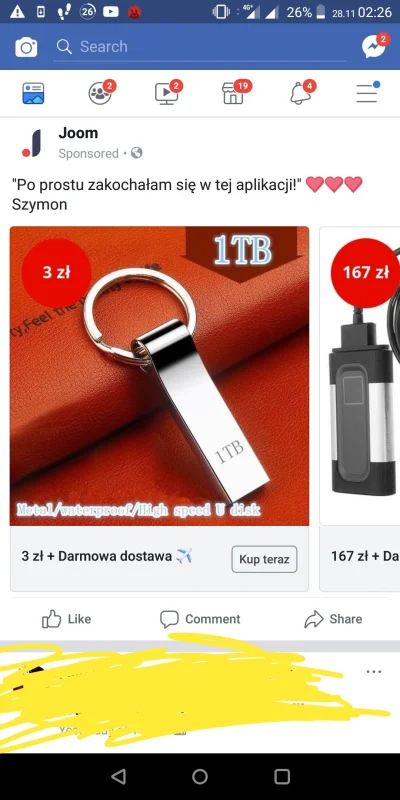 RomanBratOsowki - Super promocja pendrive 1tb za 3 zł hahahahahaha ( ͡º ͜ʖ͡º) i jeszc...