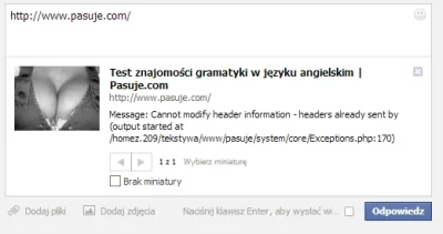 Amfidiusz - Chciałem podesłać stronę znajomemu przez Facebooka i już jestem pewien, ż...