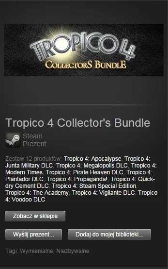 nevill - Mam gift Tropico 4: Collector's Bundle. Próbowałem sprzedać i wymienić, ale ...