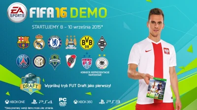 Sewen7777 - Demo gry FIFA 16 będzie dostępne od 8 września. Zespoły, którymi będziemy...