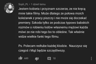 unfal - Taki wasz obraz #p0lka 
Komentarz umieszczony przez kobietę pod filmem 365 dn...