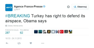 microbid - Obama przemówił:

 Turcja ma prawo bronić Państwo Islamskie.

https://t...