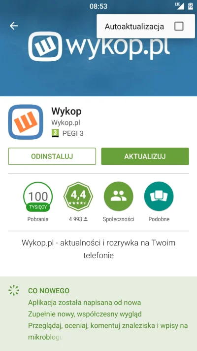 Lerhond - 1. Ściągamy starą wersję (3.4.6) aplikacji Wykopu tutaj: https://apkpure.co...