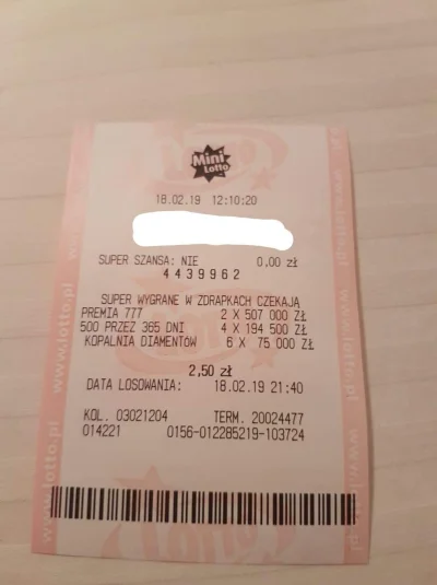 k.....y - Podczas spierdotripu nie mogłem zapomnieć o zagraniu w Mini Lotto. Kto wie,...