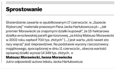 M1r14mSh4d3 - Hehehe, sprostowanie Wyborczej. Wyrok sądu. ;-)

#polska #morawiecki ...