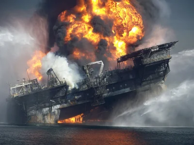 przecietna - Wyciek ropy naftowej z platformy wiertniczej Deepwater Horizon – najwięk...
