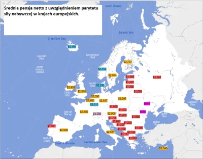 manng - Średnia pensja netto z uwzględnieniem siły nabywczej w krajach europejskich. ...