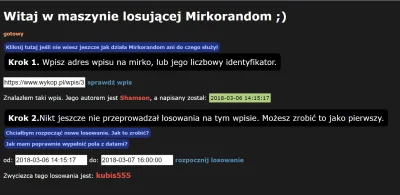 Shamson - Także no, mirkorandom zdecydował: @kubis555 masz szczęście :D