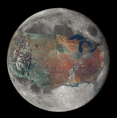 Vvornth - Porównanie wielkości Księżyca i USA.
#nauka #kosmos #astronomia #ciekawost...