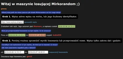 Shamson - kubis555 jednak nie chce, więc losuję jeszcze raz:
@gorzi - czekam na kont...