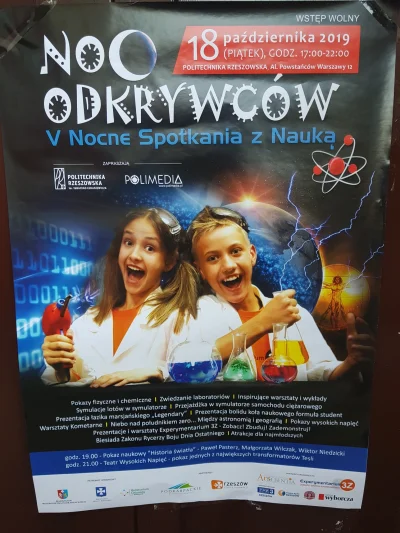 Eltomas - Noc odkrywcow 18.10.2019 g1700-2200 prz powstancow warszawy 12.
#rzeszow kt...