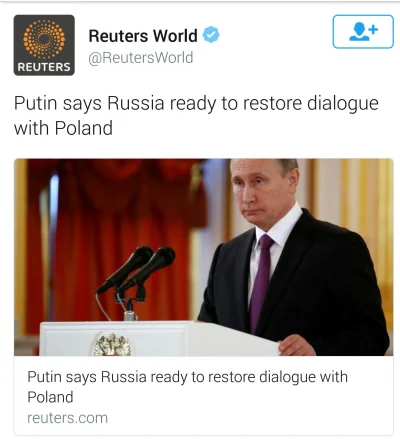 Armia_Szefernakera - Ciekawe, co ten kombinuje. 
Putin says Russia ready to restore d...