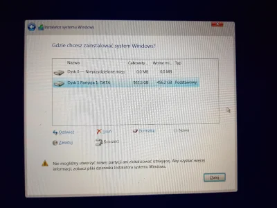 haxxx - Ktoś wie dlaczego nie mogę zainstalować Windowsa na istniejącej partycji? Czy...