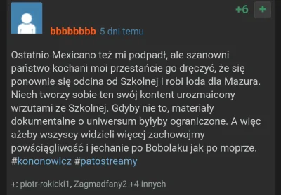 Docent_nauk - @bbbbbbbb: 
Spojrzalem na twoje wpisy i nawet sie nie zdziwilem, gdy z...