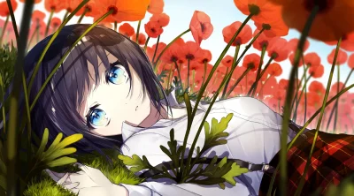 Azur88 - #randomanimeshit #originalcharacter #loghair #blackhair #blueeyes #flowers 
...