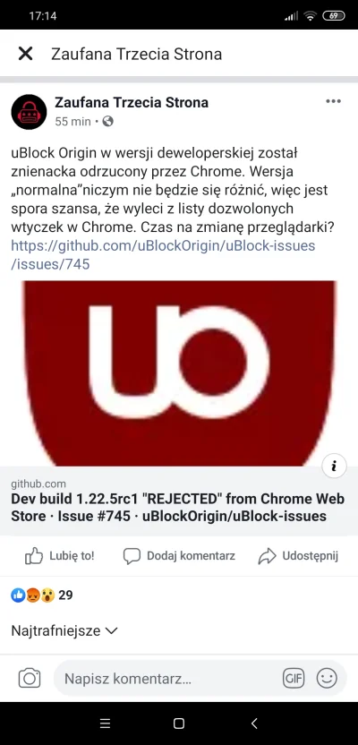 kam821 - Osobiście korzystam na desktopie z Firefoxa, ale uczciwie informuję, że Chro...