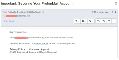 Cyfranek - Wygląda na scam, ktoś dostał podobne?

#protonmail #scam #security #nieb...
