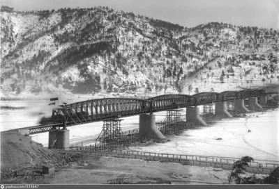 p.....m - Most na rzece Selendze, okolice Ułan-Ude w Buriacji, Rosja. Rok 1899, budow...