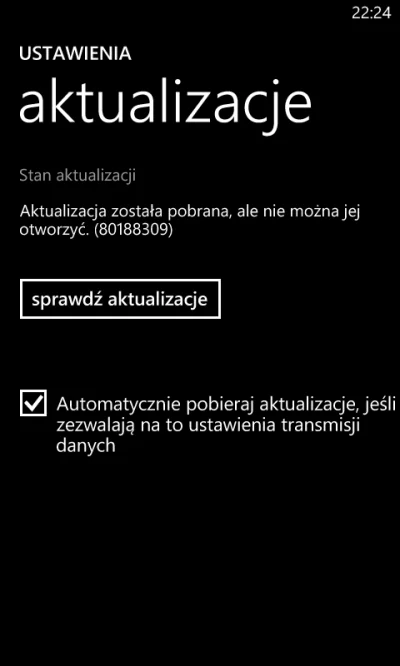 miut - @Niepogadam: a ja mam problem z aktualizacja 8s, mial ktos moze podobnie?