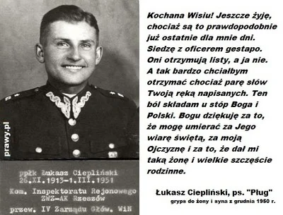 M.....s - Ppłk. Łukasz Ciepliński, list do żony.
#zolnierzewykleci #historia #wojsko...