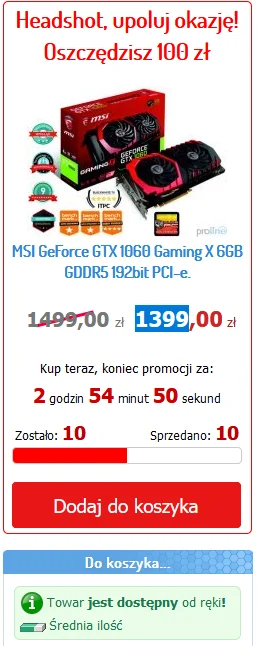 Pawci0o - MSI GeForce GTX 1060 Gaming X 6GB za 1399

https://proline.pl/msi-geforce...