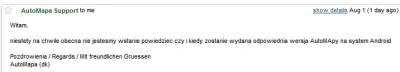 LukaszW - No i to by było na tyle, jeżeli chodzi o #automapa na #android ;/ A szkoda....