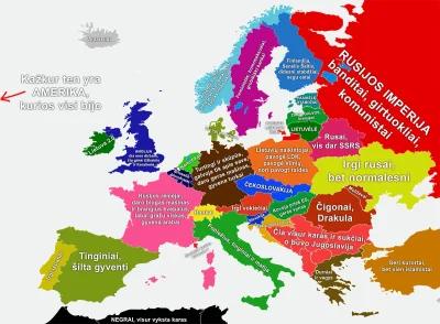 johanlaidoner - Europa wg. Litwinów mapa w języku litewskim- tłumaczenie na polski od...