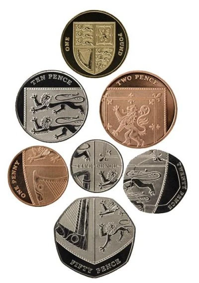 kufeleklomza - Odpowiednio ułożone monety brytyjskie tworzą tarczę #ciekawostki