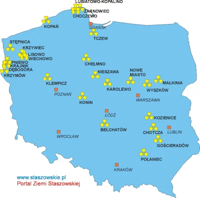 babisuk - Mapa przedstawiająca 28 wstępnych lokalizacji elektrowni jądrowej w Polsce ...
