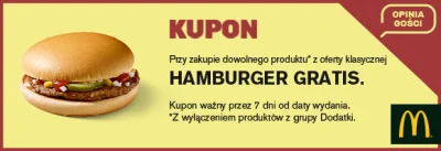 AndrzejCieWidzi - Kupon na hamburgera w #mcdonalds. Dostałem za wypełnienie ankiety, ...