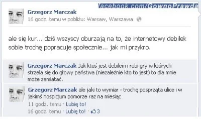 k.....g - Marczak słynie z obrażania innych ludzi przez Internet. Na dodatek jest ana...