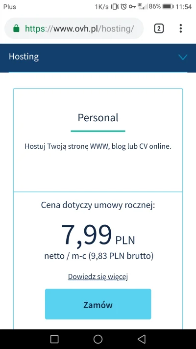 matixrr - > A hosting od OVH? Widzę, że liczą sobie przynajmniej 180 zł.

@Mystery_...