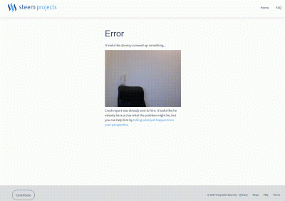 noisy - Taki error page sobie przygotowałem :)

wersja live: https://steemprojects....