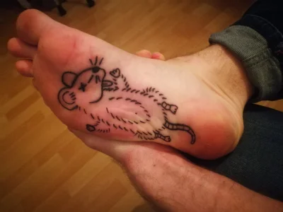 deryt - Tatuaz z wczoraj.
Mój pomysł.
Takie #heheszki, że niby rozdeptałem mysz :P
...