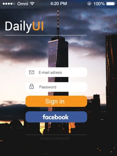 mate05 - Zapisałem się do http://dailyui.co/ i dzisiaj miał być "sign in screen". Wię...